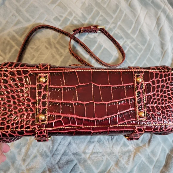 Dooney & Bourke Croco Fino Small Leather Satchel Bordeaux ~ Stunning! FINAL! - Picture 13 of 16